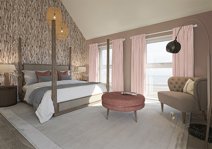 Lace Stripes, Toast Orange - Made to Measure Curtains - Image 8